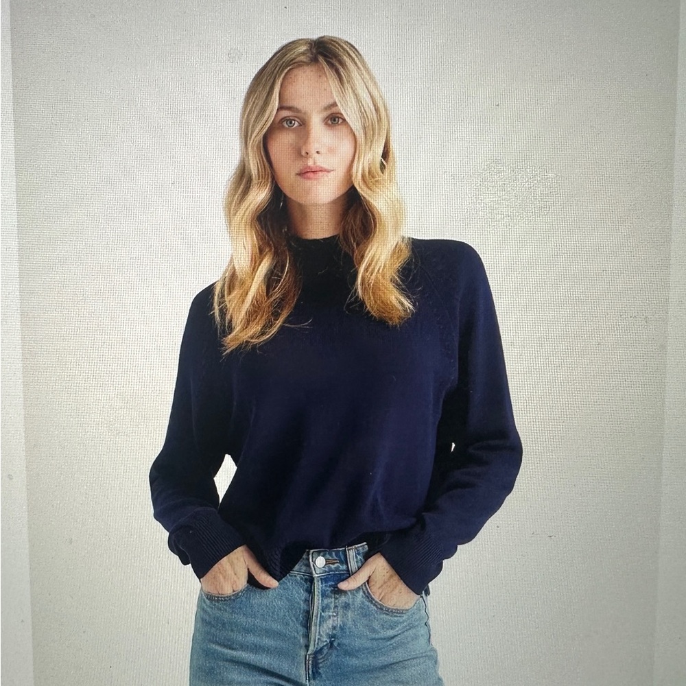 Quince Navy Crewneck Sweater